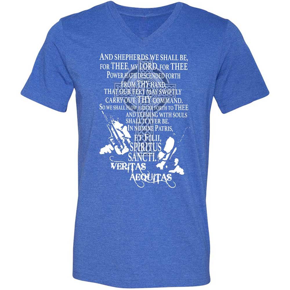 Unisex V-Neck T-Shirt - 9G9GZ6C3 - Heather True Royal - 5
