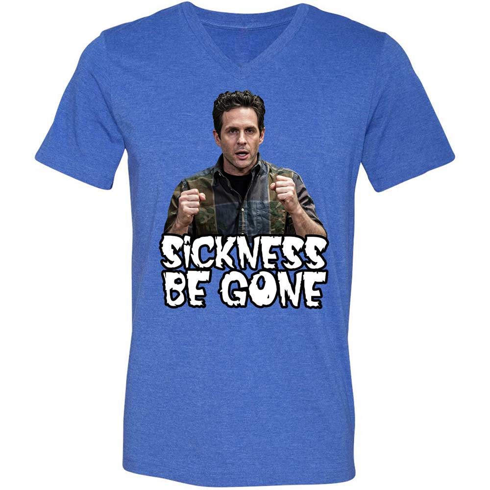 Unisex V-Neck T-Shirt - 5QDSN4E9 - Heather True Royal - 5