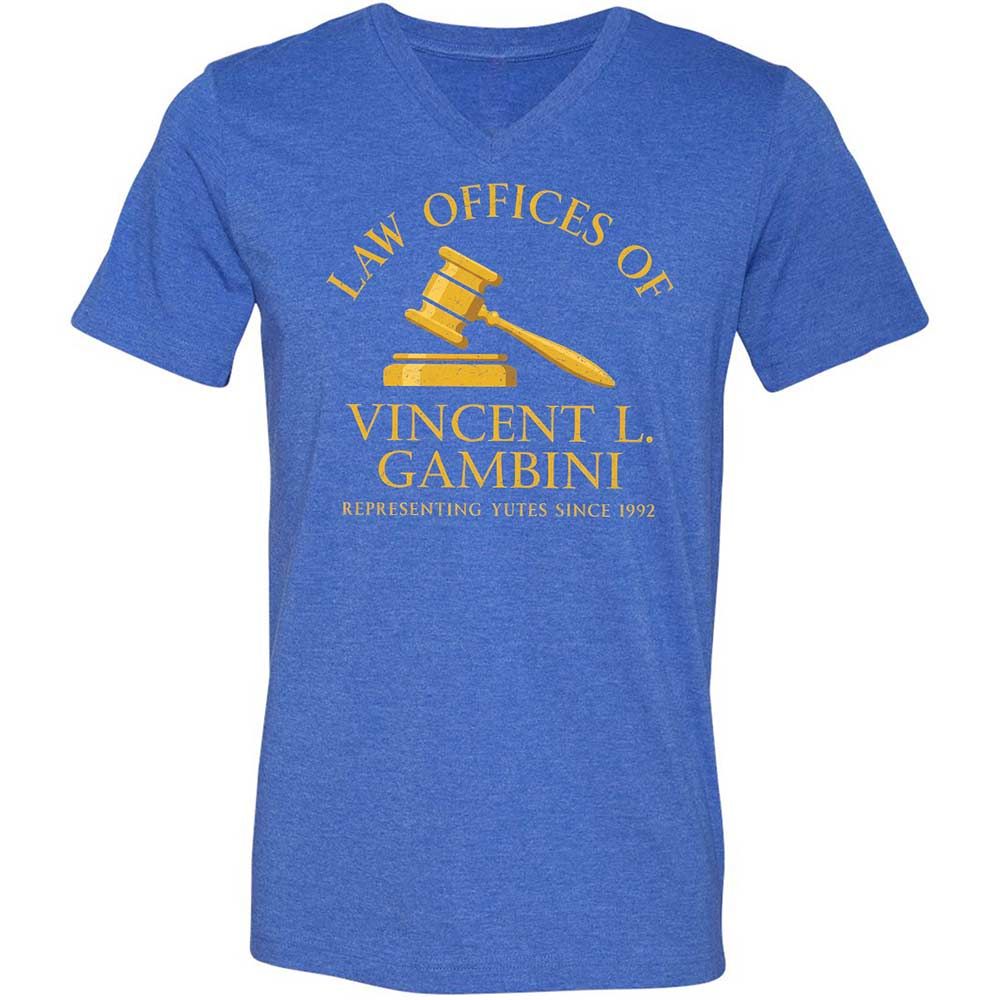 Unisex V-Neck T-Shirt - 7S1UDBRF - Heather True Royal - 5
