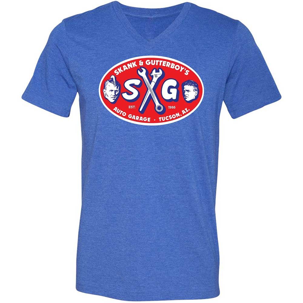 Unisex V-Neck T-Shirt - JSTFP5UX - Heather True Royal - 5