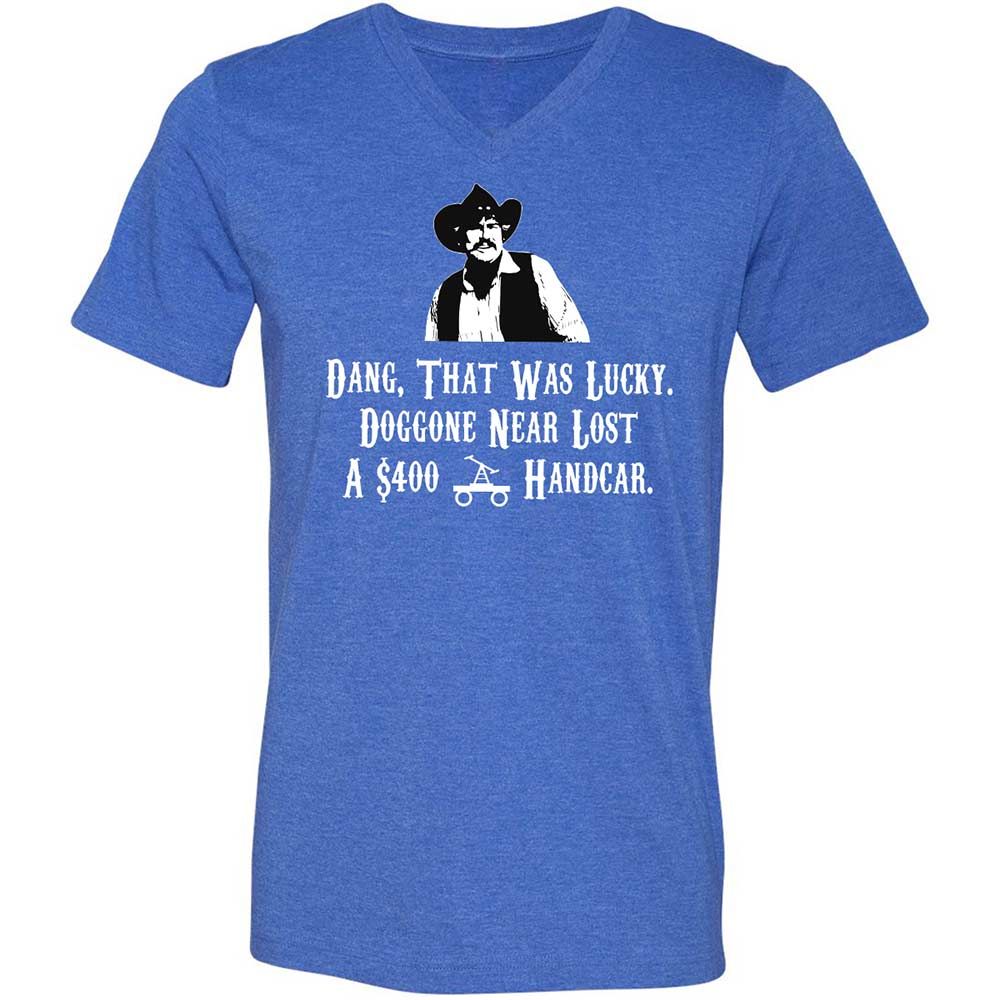Unisex V-Neck T-Shirt - KBSZ9NKJ - Heather True Royal - 5