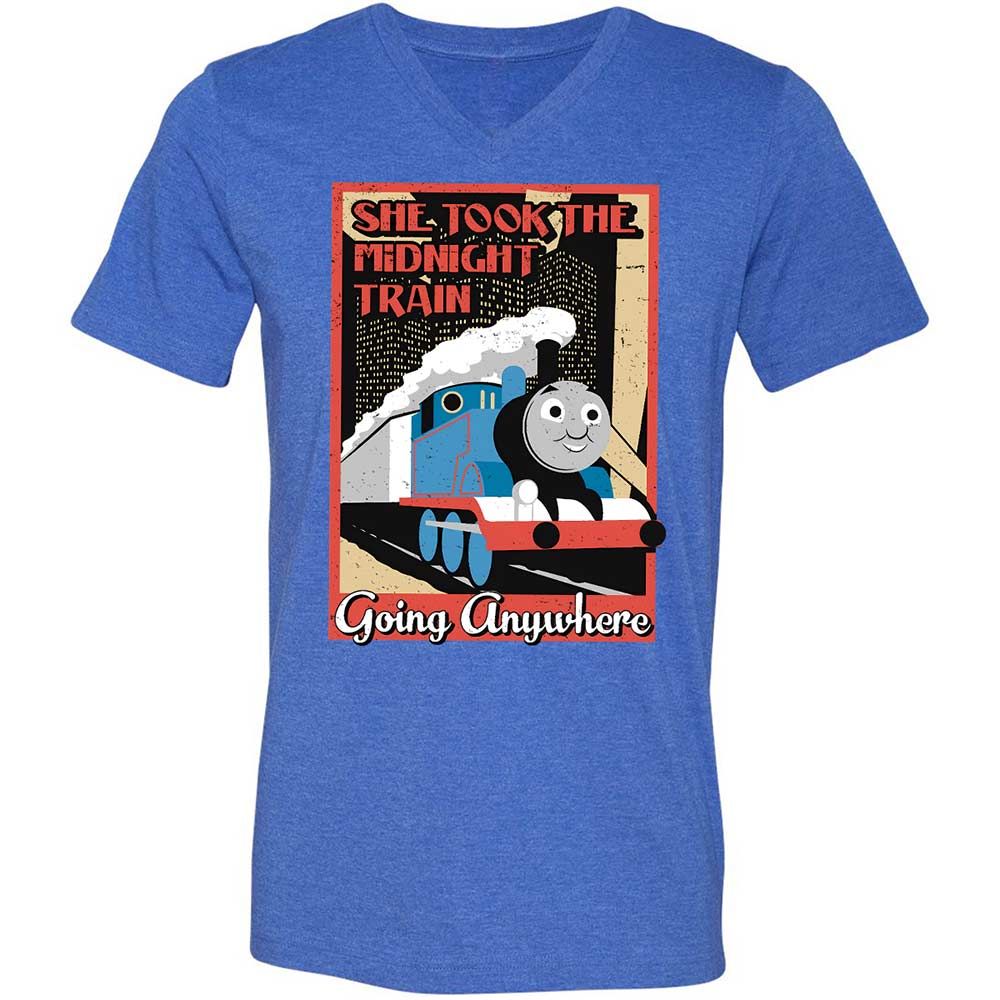 Unisex V-Neck T-Shirt - 4FNZSVWU - Heather True Royal - 5