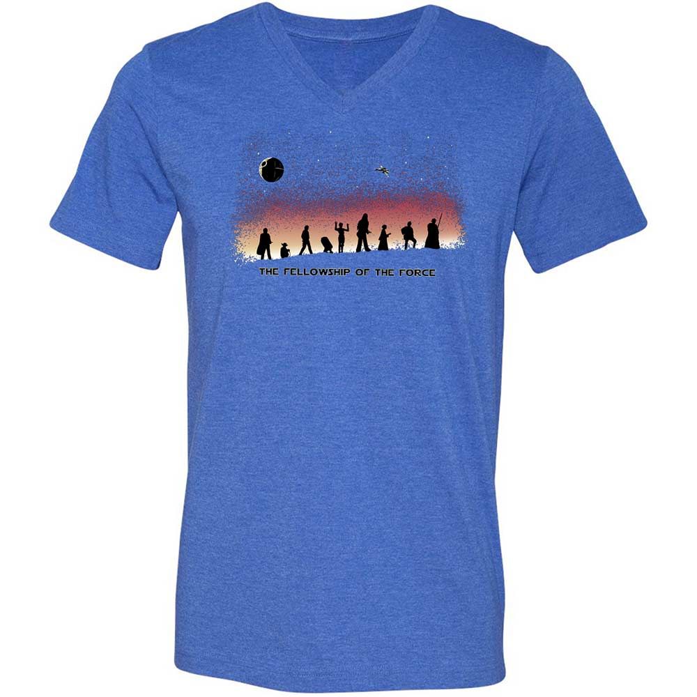 Unisex V-Neck T-Shirt - GEMM24Z9 - Heather True Royal - 5