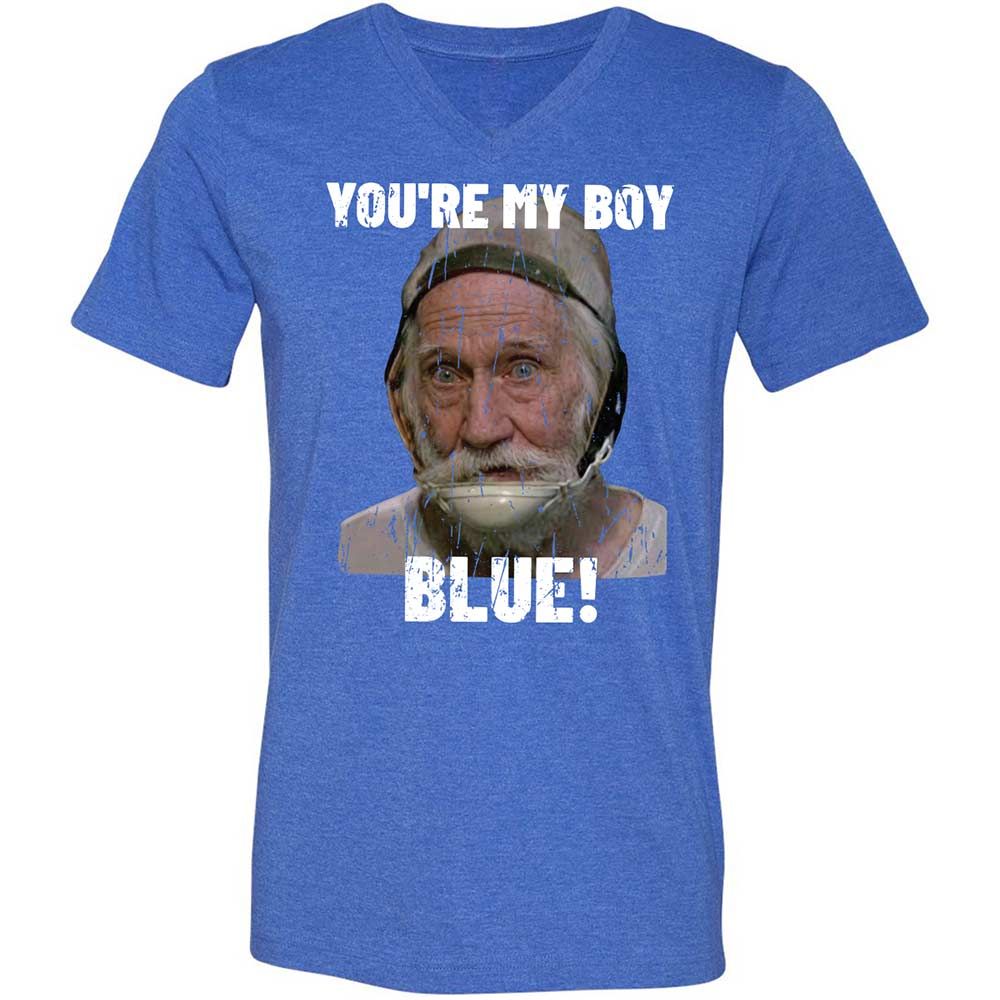 Unisex V-Neck T-Shirt - HZZF7MGV - Heather True Royal - 5