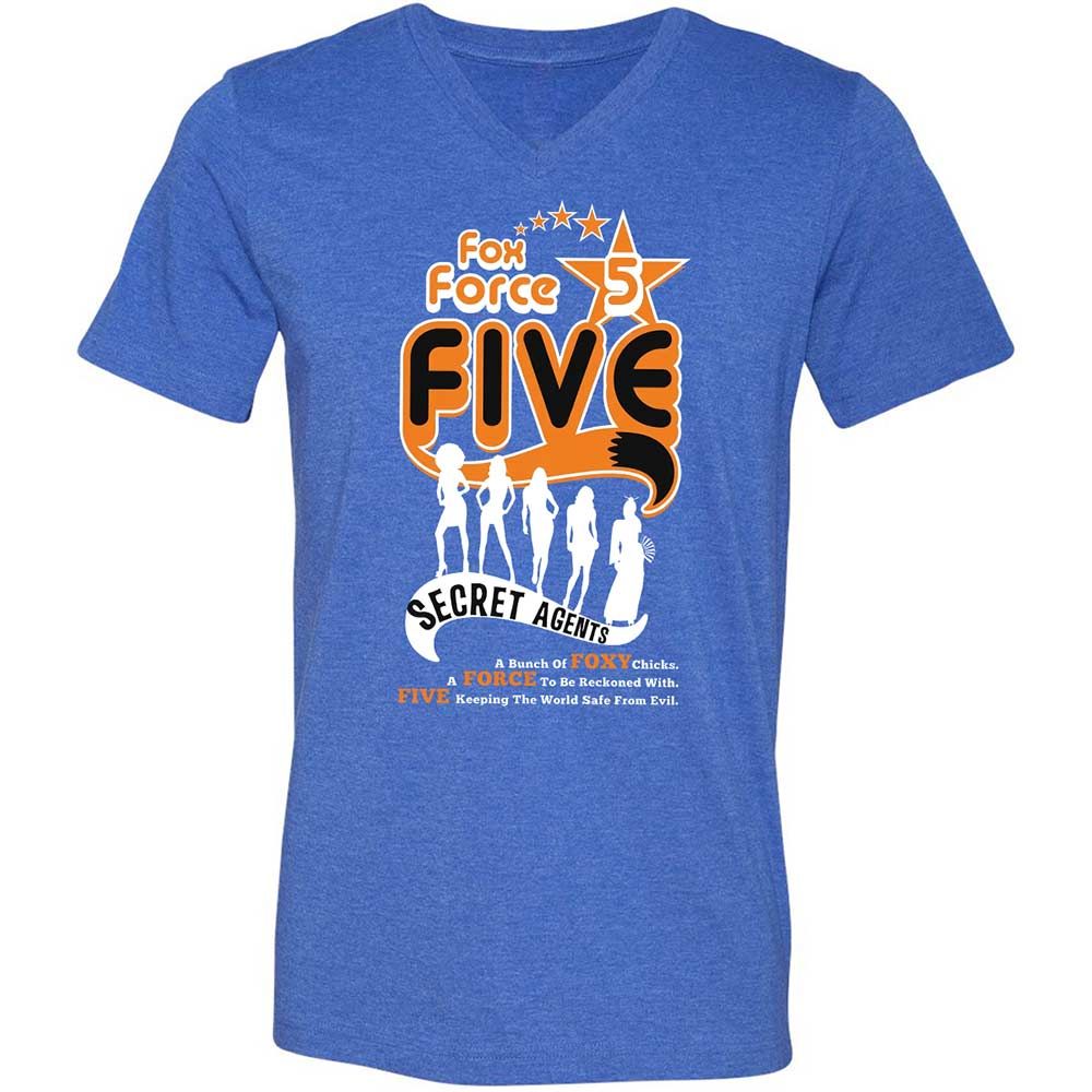 Unisex V-Neck T-Shirt - 9YKE8C3D - Heather True Royal - 5