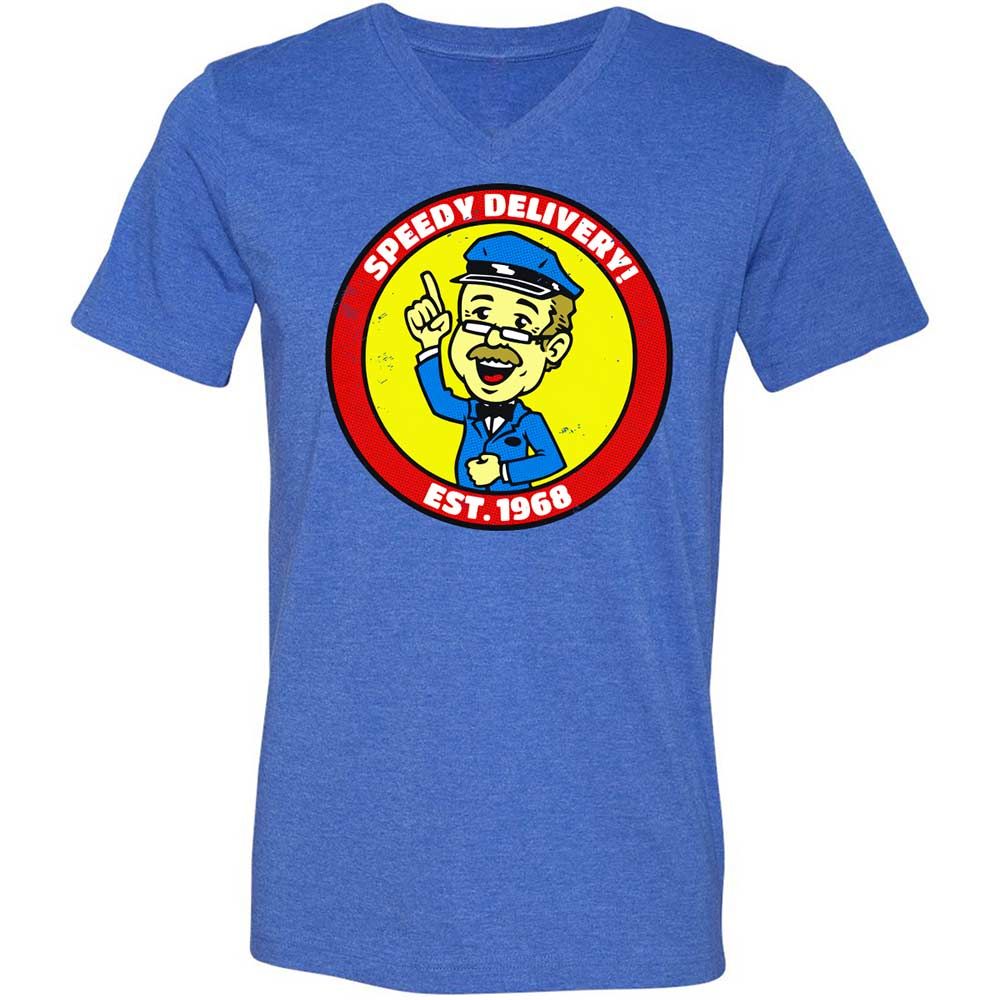 Unisex V-Neck T-Shirt - J7W1R6RQ - Heather True Royal - 5