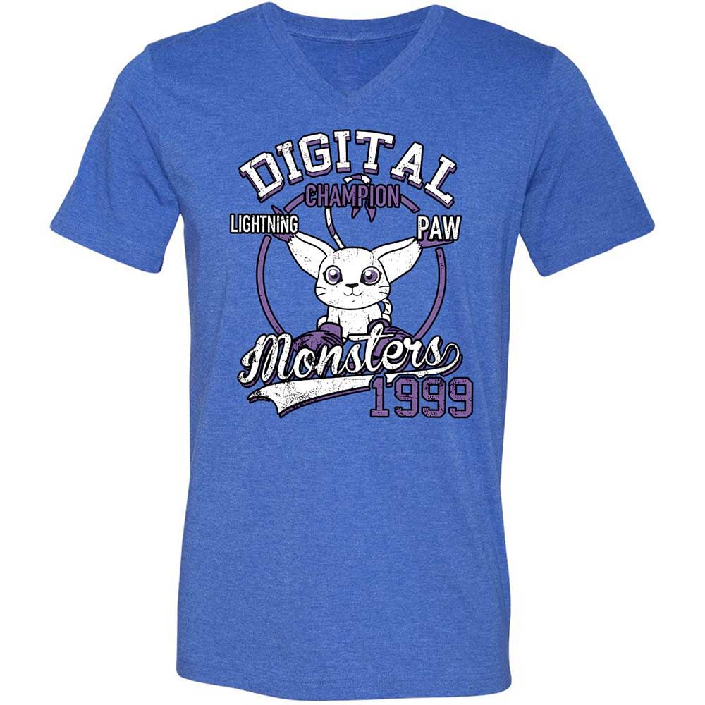 Unisex V-Neck T-Shirt - PQGXRYLZ - Heather True Royal - 5