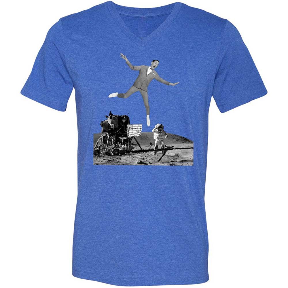 Unisex V-Neck T-Shirt - B3YWWST6 - Heather True Royal - 5