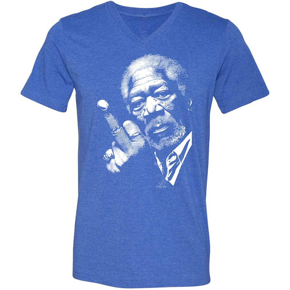 Morgan Freeman middle finger - Heather True Royal - 5