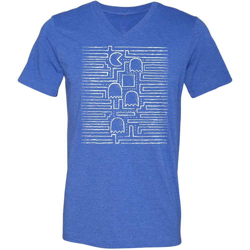 Unisex V-Neck T-Shirt - 8PL4Z4XW - Heather True Royal - 5