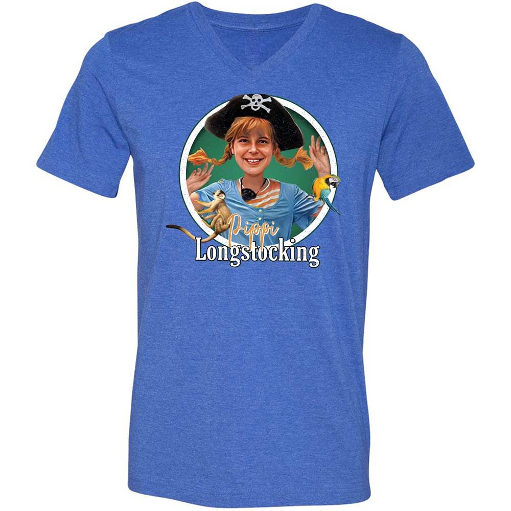 Unisex V-Neck T-Shirt - HH3Y2VEV - Heather True Royal - 5