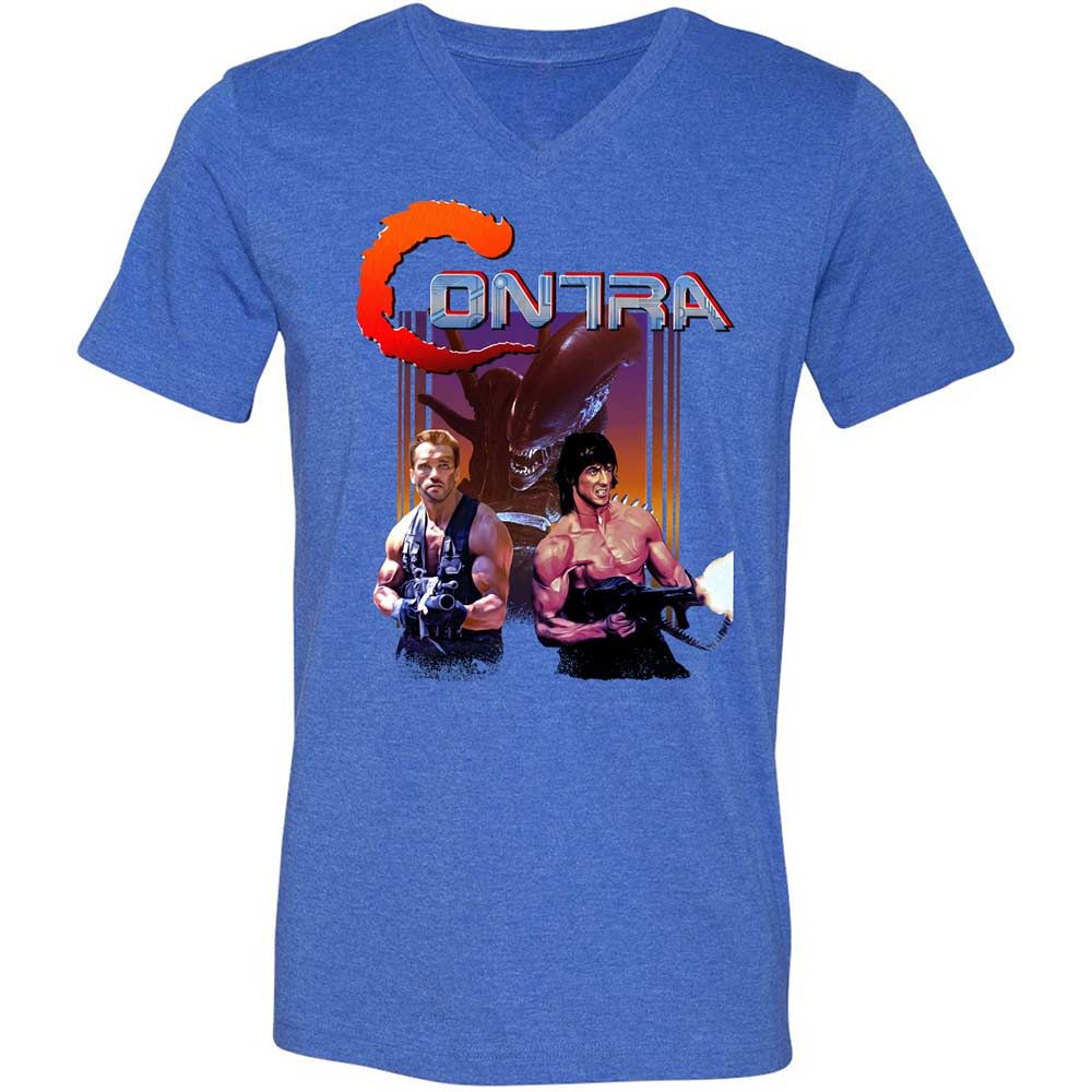 Unisex V-Neck T-Shirt - 9ABJJTBK - Heather True Royal - 5