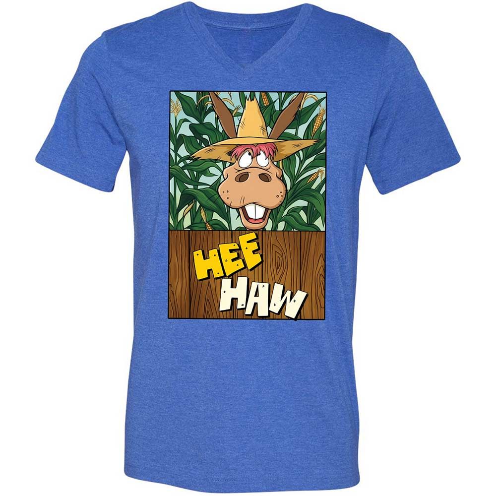 Unisex V-Neck T-Shirt - Z6A4QTDY - Heather True Royal - 5