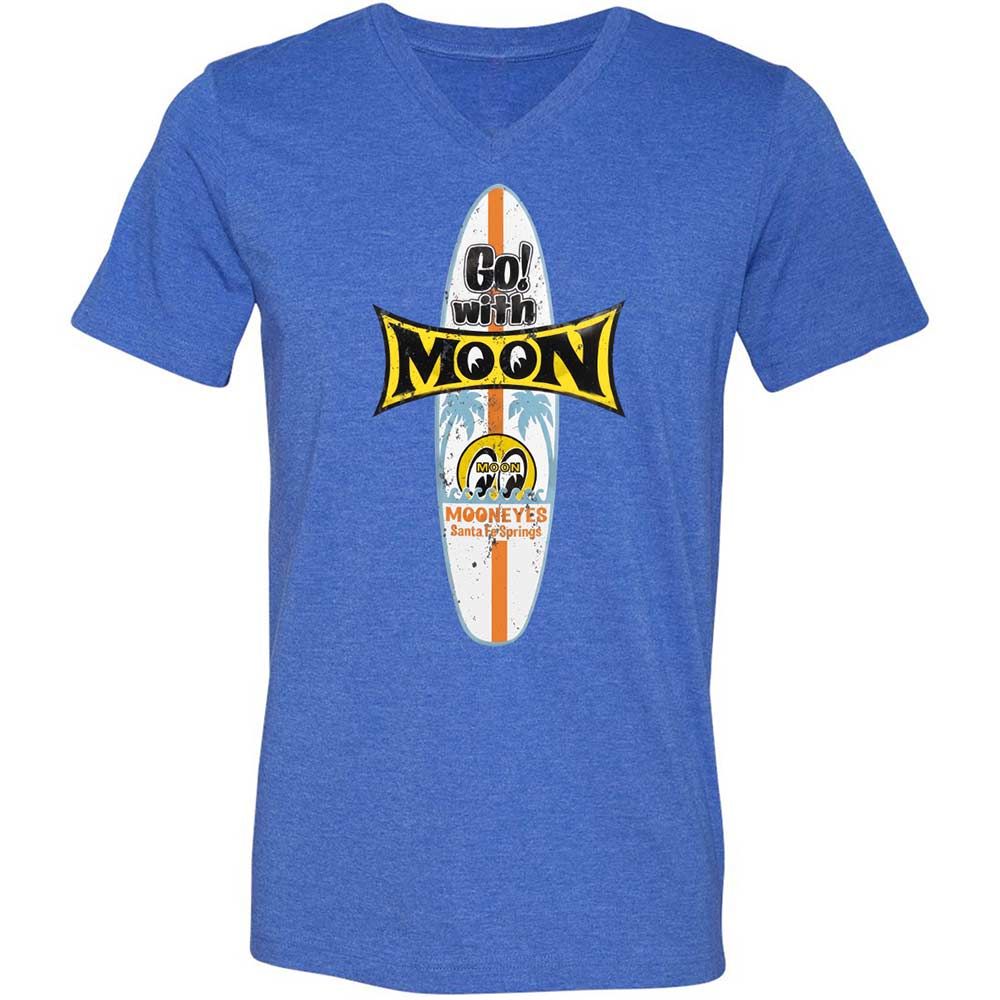 Unisex V-Neck T-Shirt - KY7N5KS7 - Heather True Royal - 5