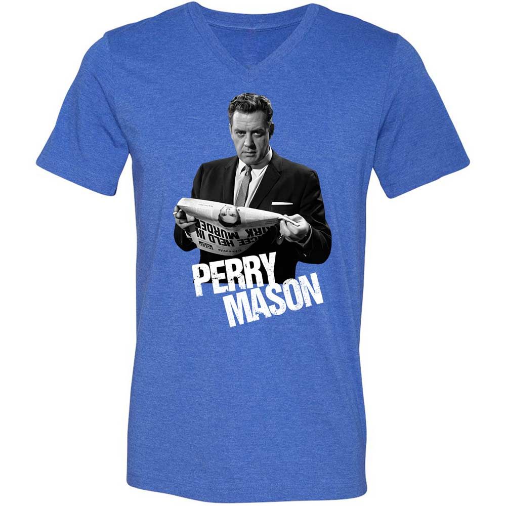 Unisex V-Neck T-Shirt - QFJYY96Z - Heather True Royal - 5