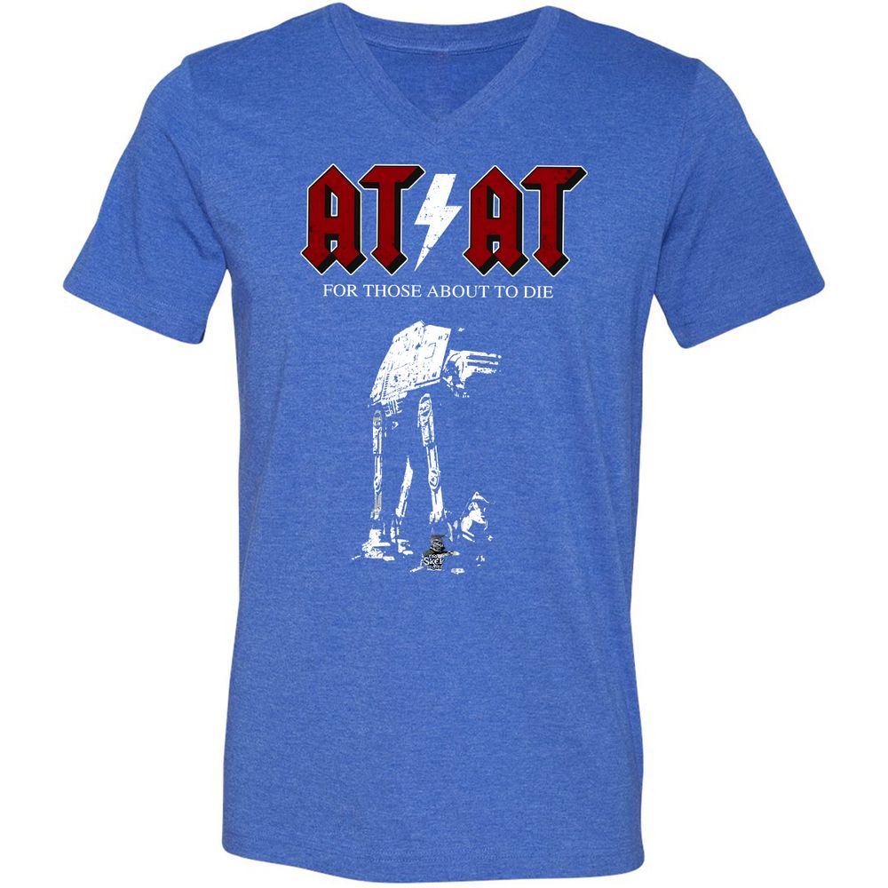 Unisex V-Neck T-Shirt - 71RTAAZU - Heather True Royal - 5