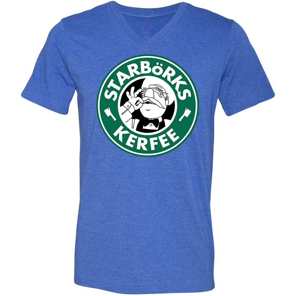 Unisex V-Neck T-Shirt - FSD7CA7A - Heather True Royal - 5