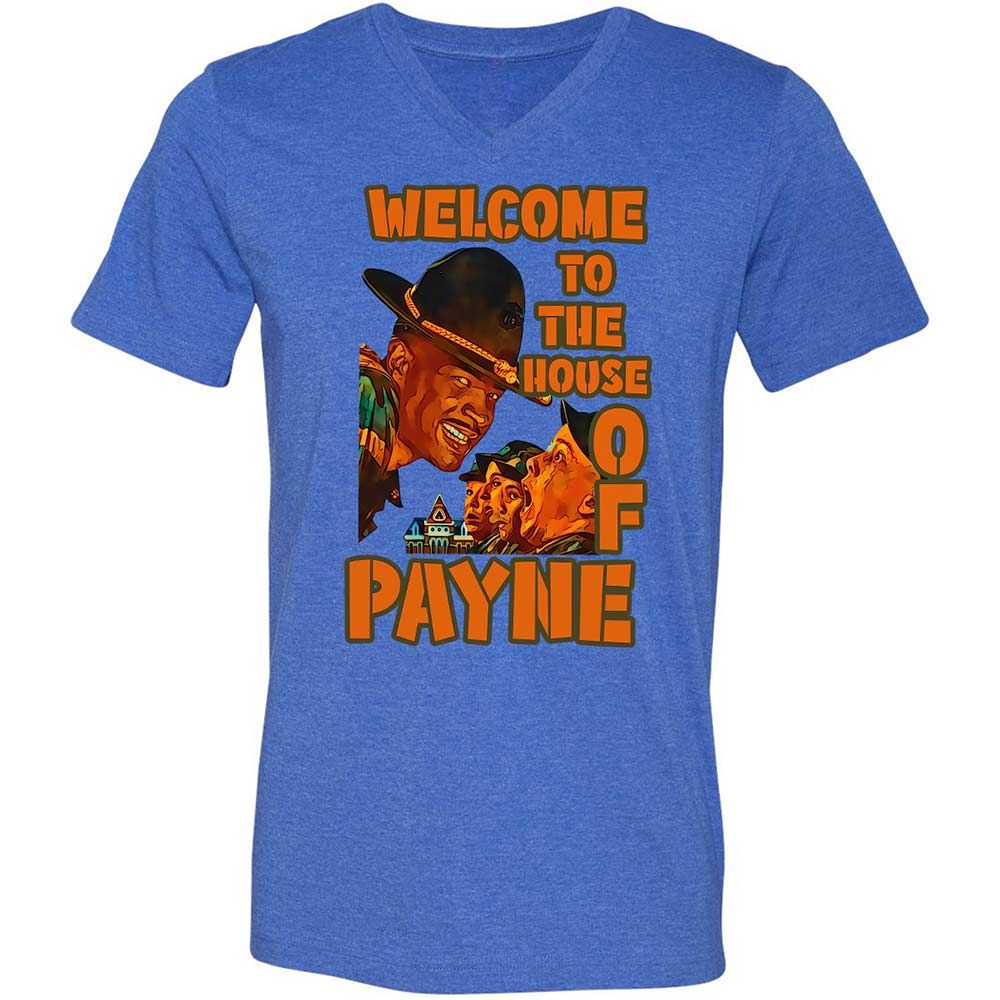 Unisex V-Neck T-Shirt - LNMYTHTS - Heather True Royal - 5