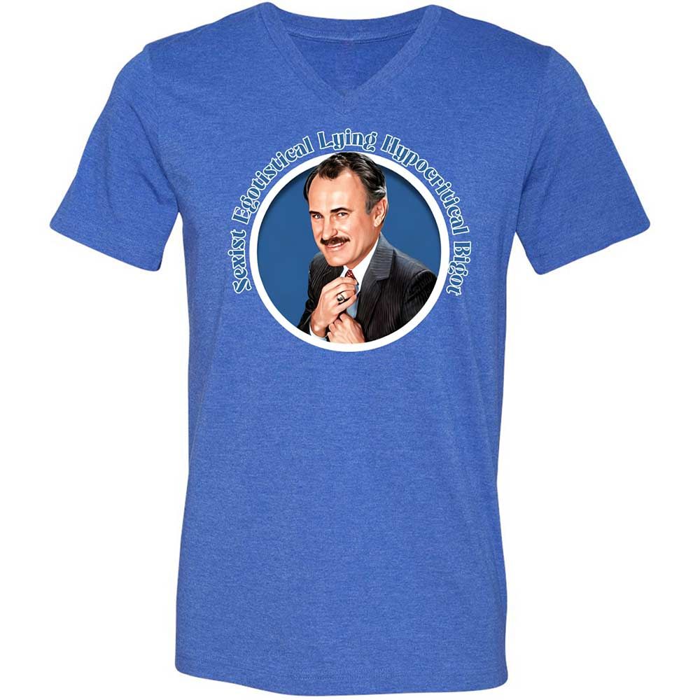 Unisex V-Neck T-Shirt - 8JRC4HQH - Heather True Royal - 5
