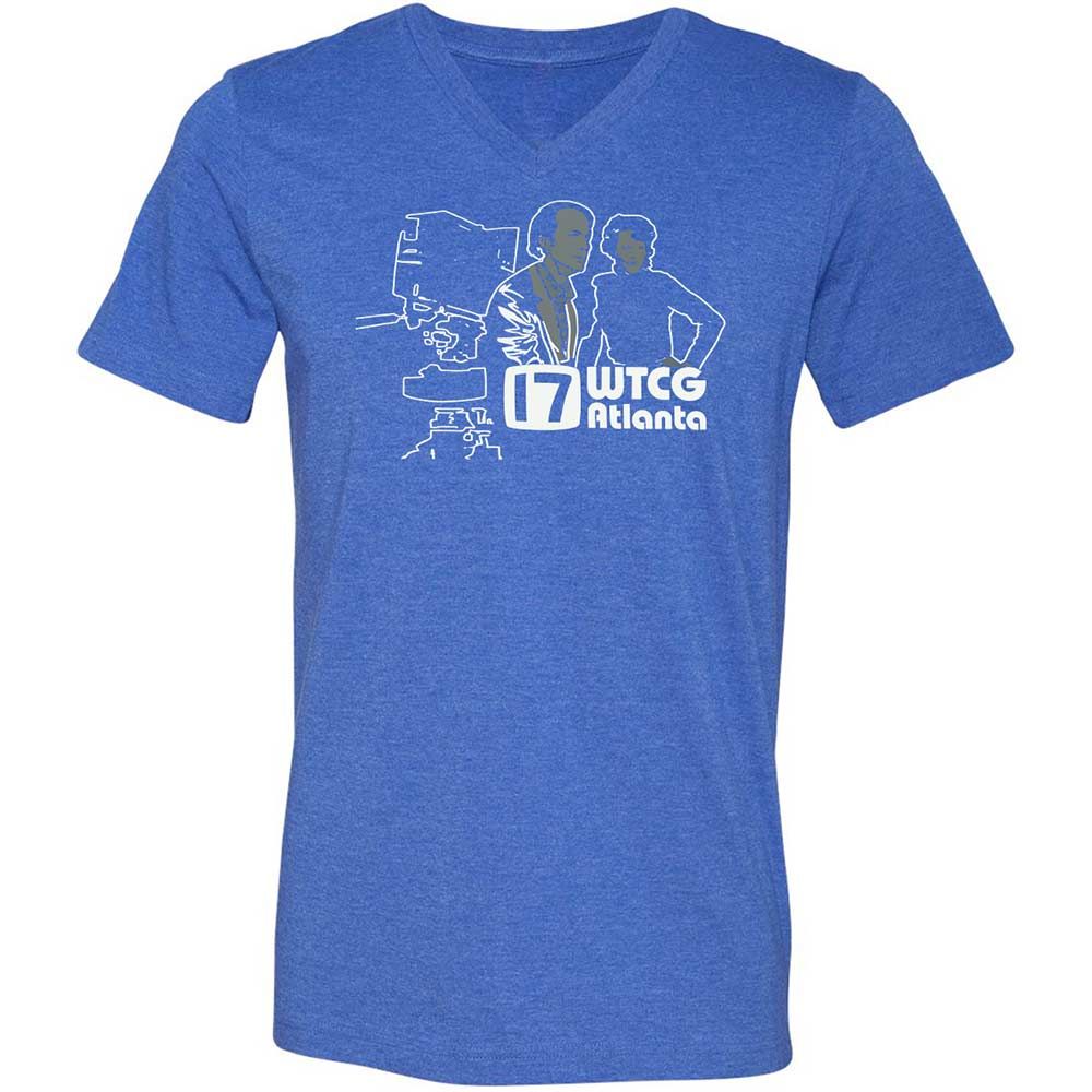 Unisex V-Neck T-Shirt - HRYXR2FE - Heather True Royal - 5
