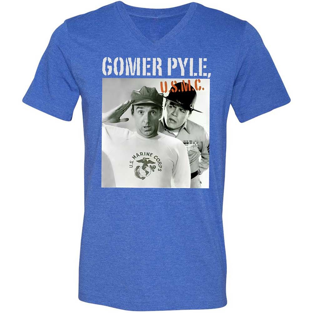 Unisex V-Neck T-Shirt - AB1K4EEC - Heather True Royal - 5