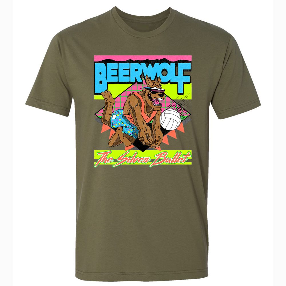 Retro Beach Wolf - Military Green - 5