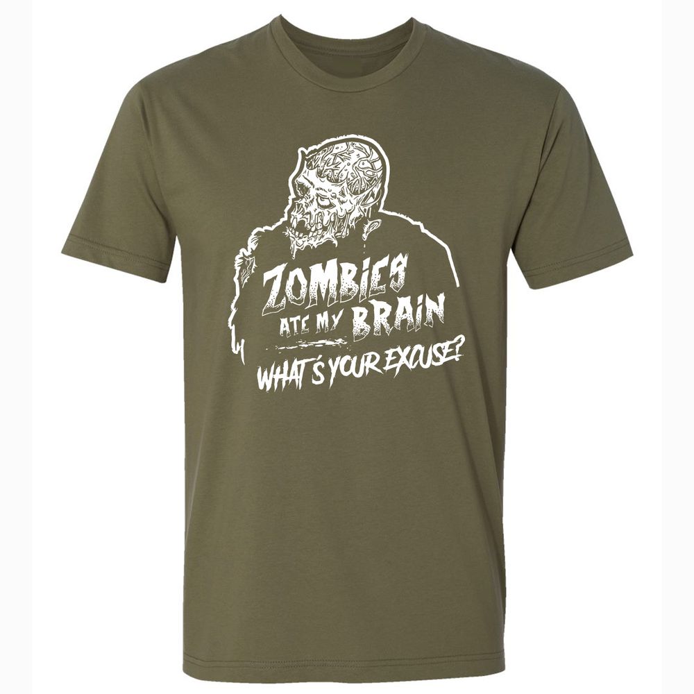 Zombies Ate My Brain - Military Green - 5