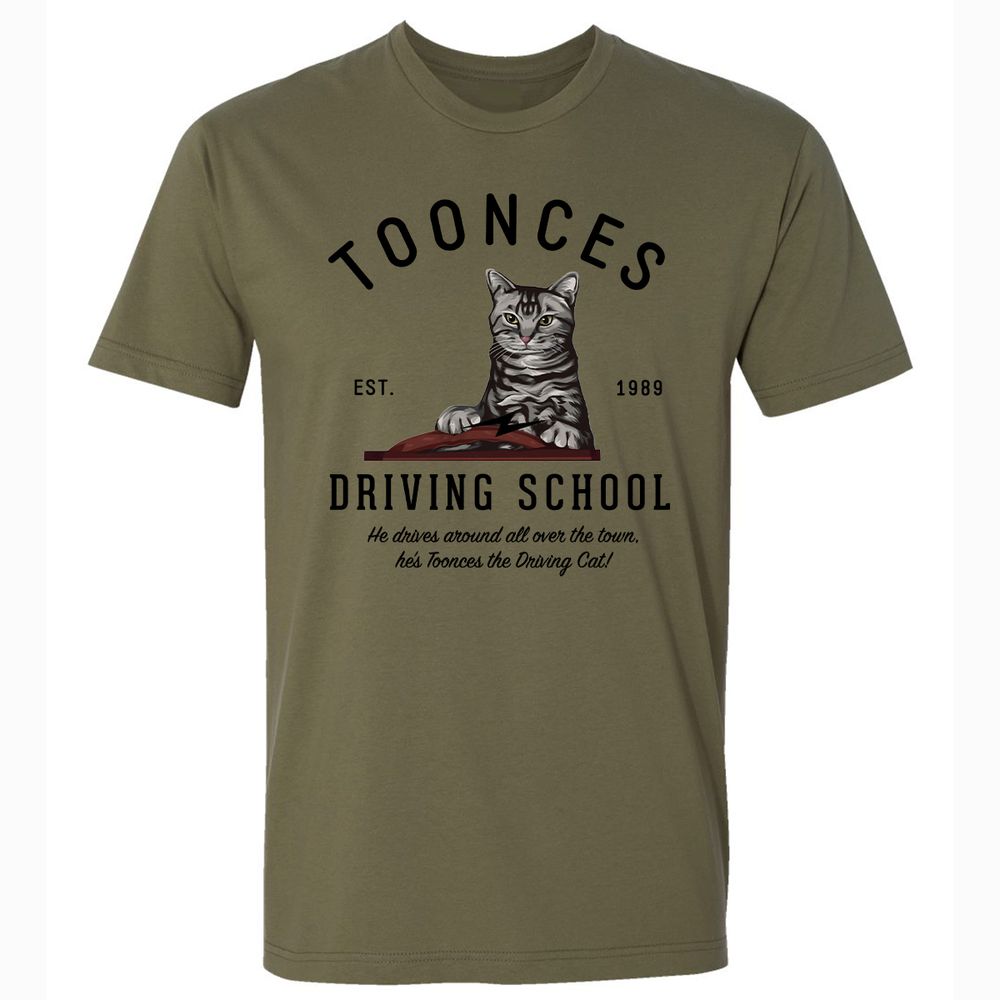 Funny Cat Driving School - Military Green - 5