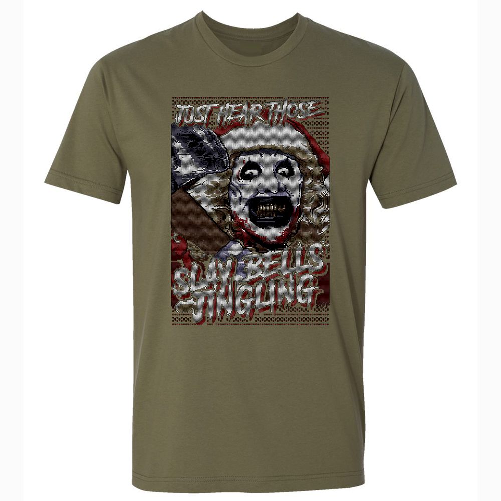 Slay Bells Jingling Premium Unisex T-Shirt - Military Green - 5