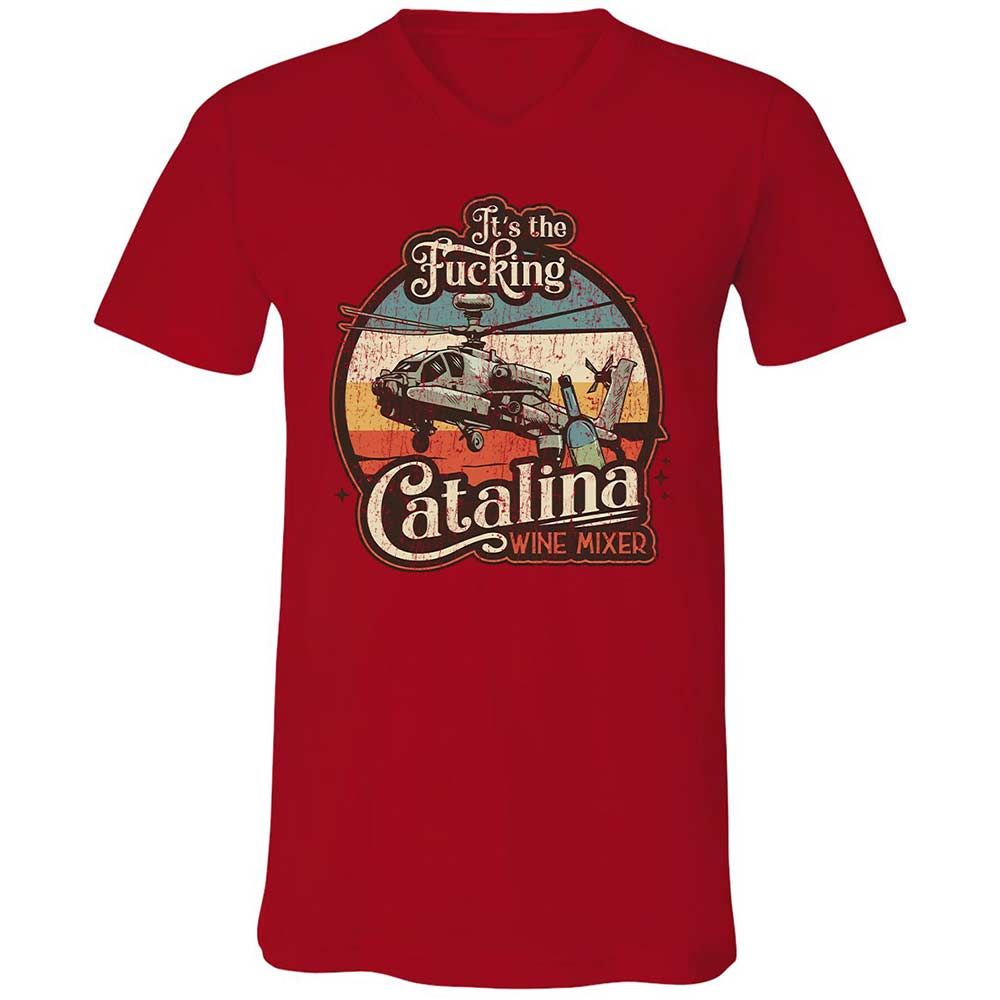 Unisex V-Neck T-Shirt - RTGQRCQB - Red - 5