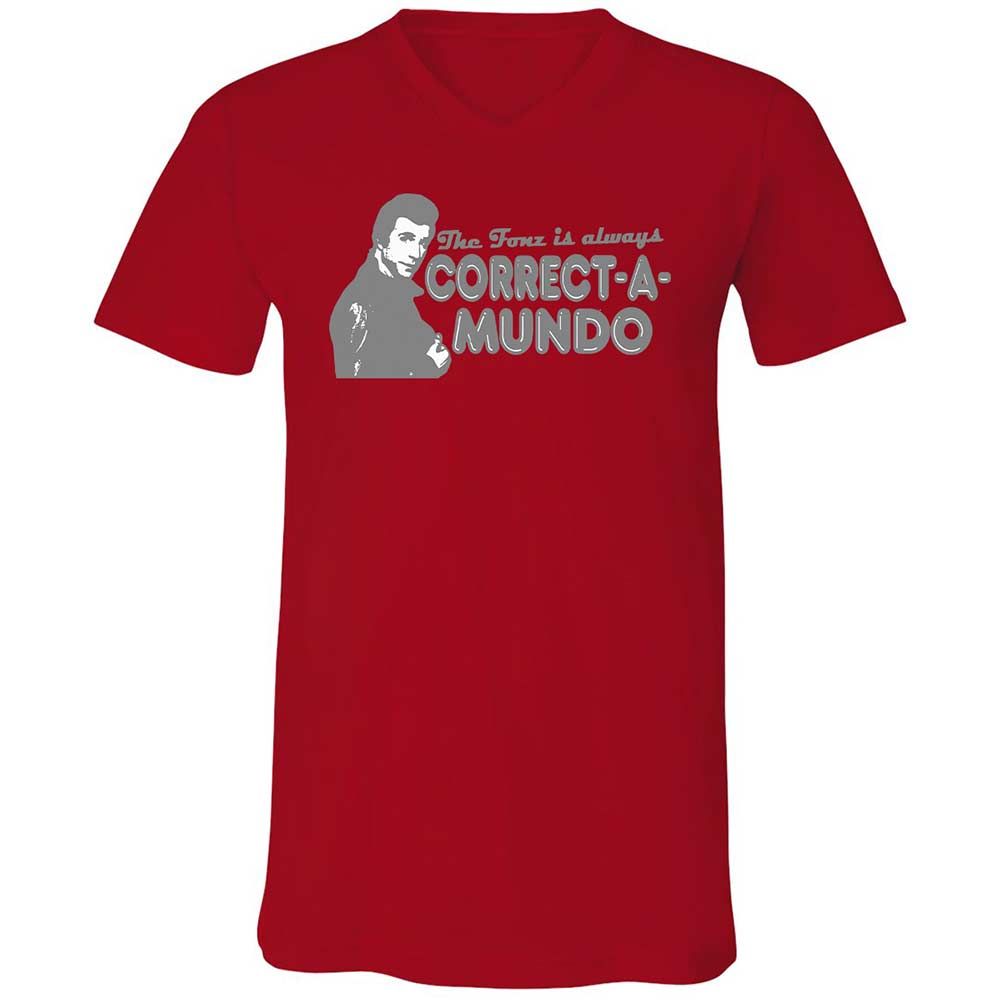Unisex V-Neck T-Shirt - N1Q8UC2A - Red - 5