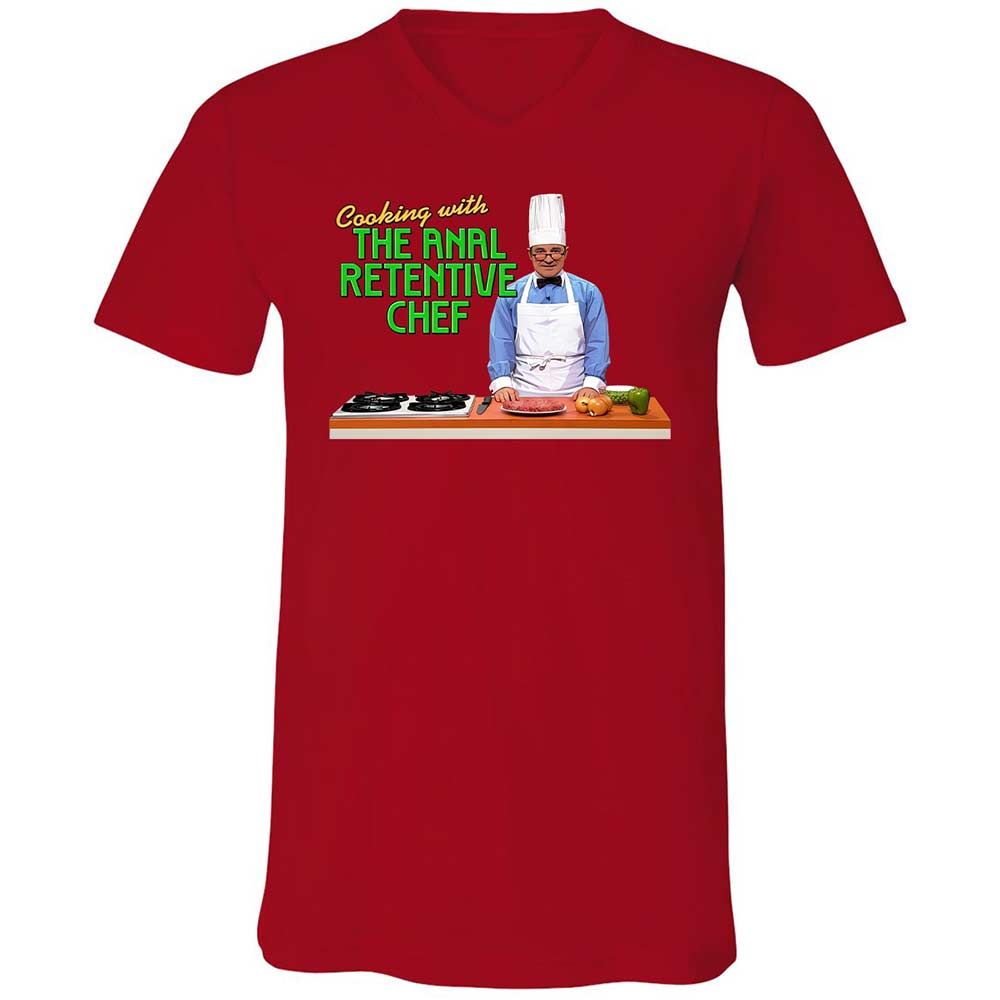 Unisex V-Neck T-Shirt - M6QQ6ZHC - Red - 5