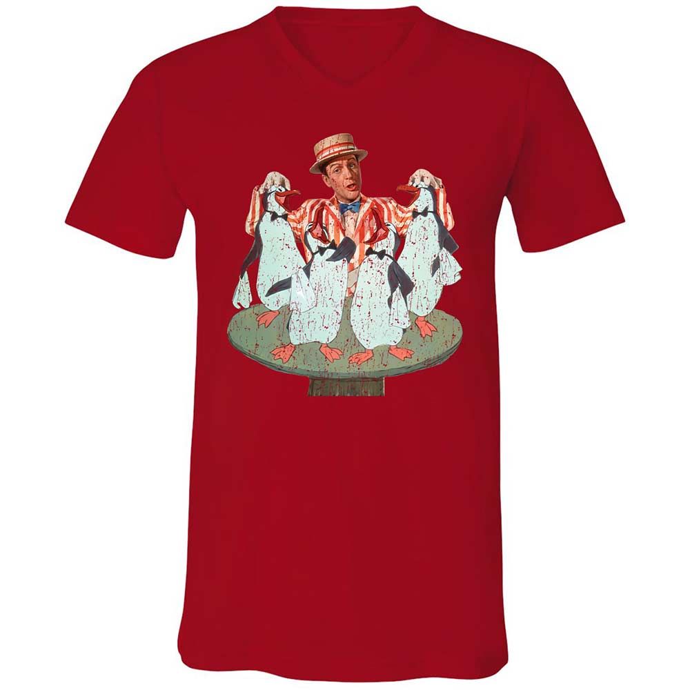Unisex V-Neck T-Shirt - KMJBCDE2 - Red - 5