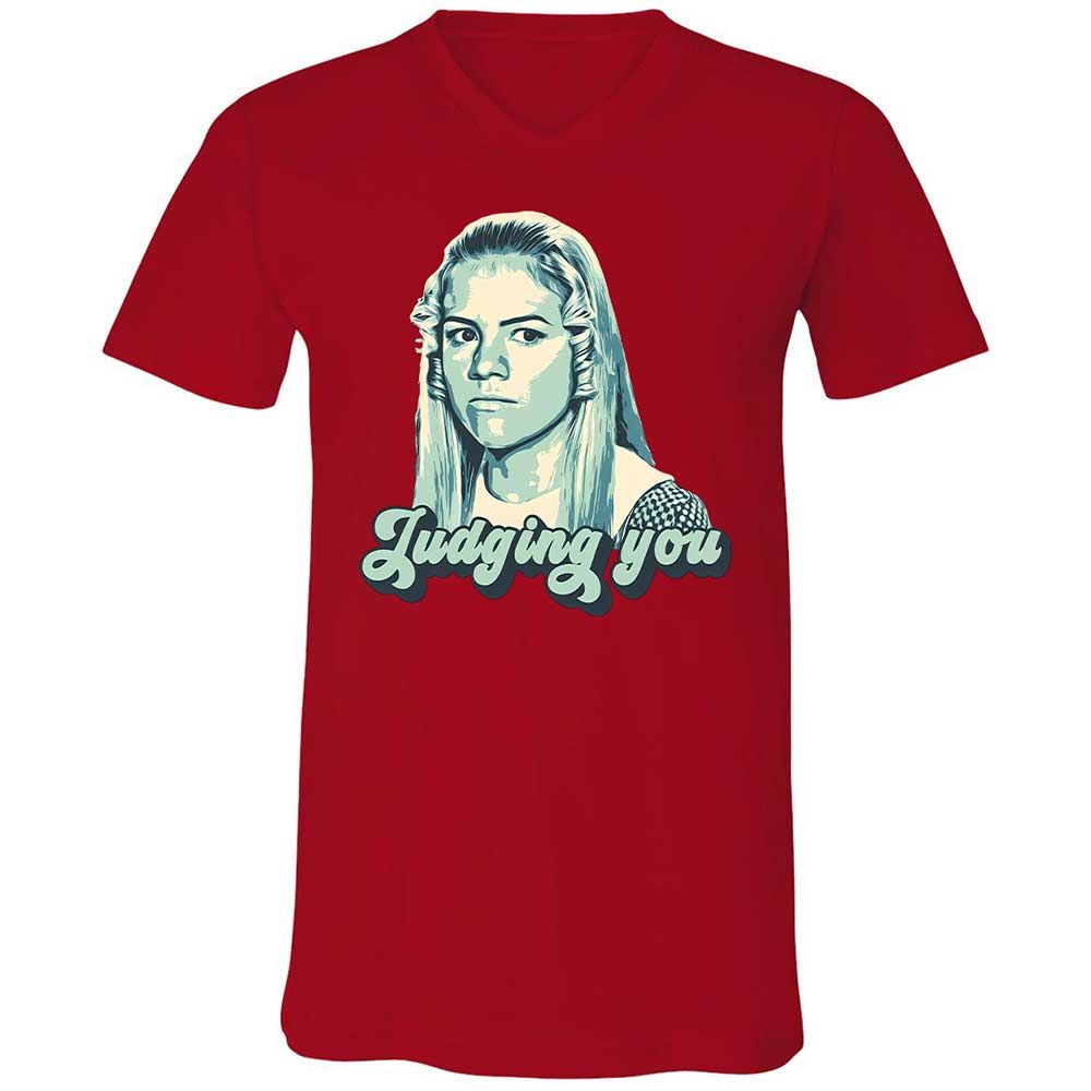 Unisex V-Neck T-Shirt - AMK3EHDQ - Red - 5