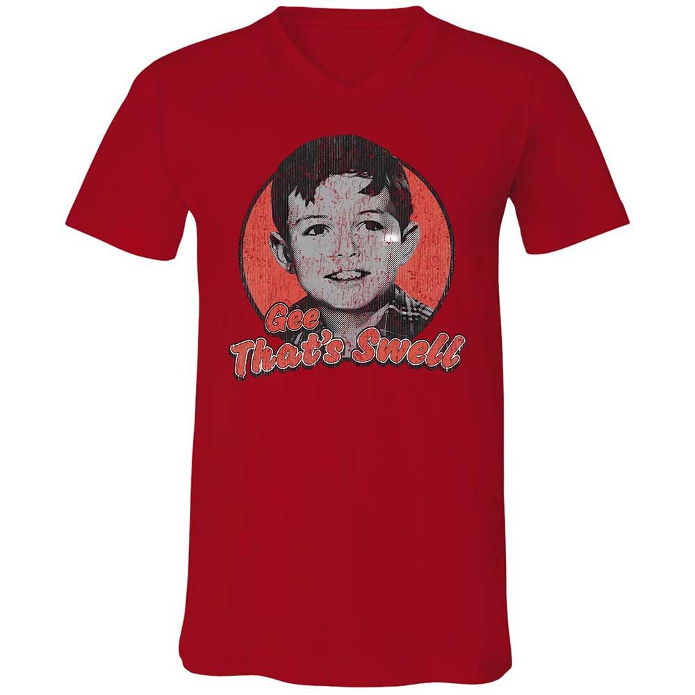 Unisex V-Neck T-Shirt - KXX4PBX3 - Red - 5