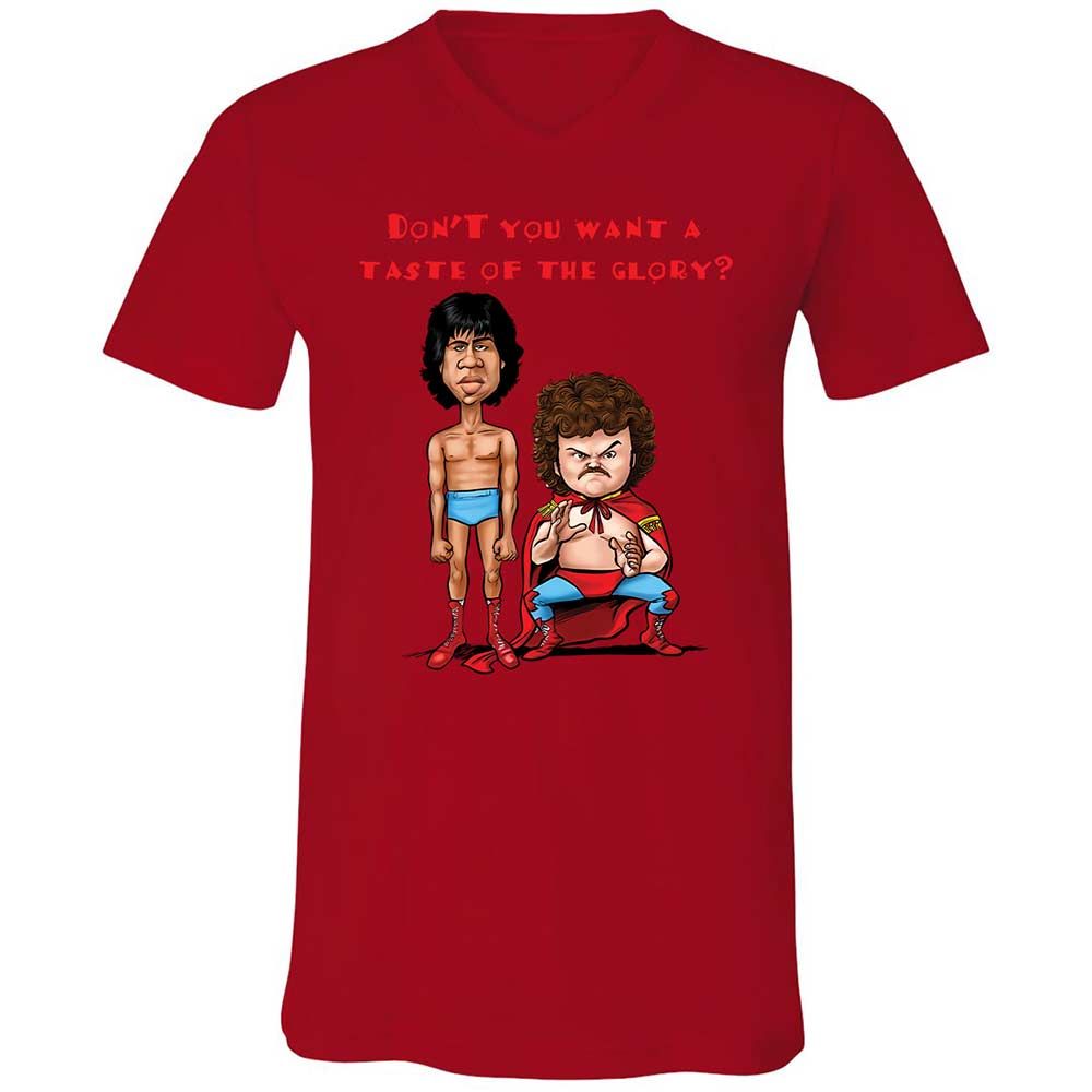 Unisex V-Neck T-Shirt - BRE1AJH3 - Red - 5
