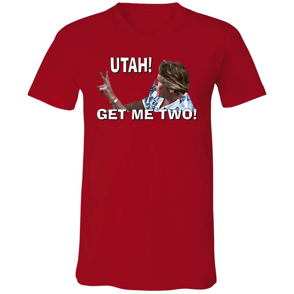 Unisex V-Neck T-Shirt - 4696MLQE - Red - 5