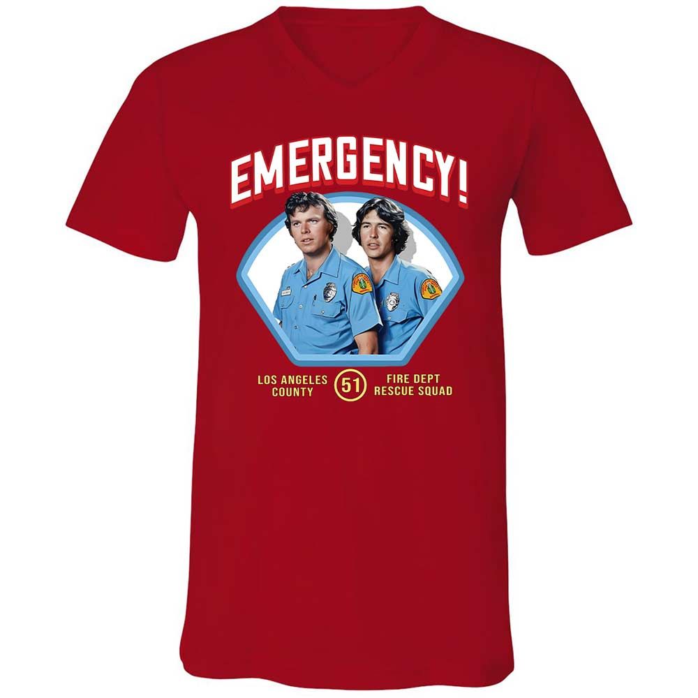 Unisex V-Neck T-Shirt - QABHDMRG - Red - 5