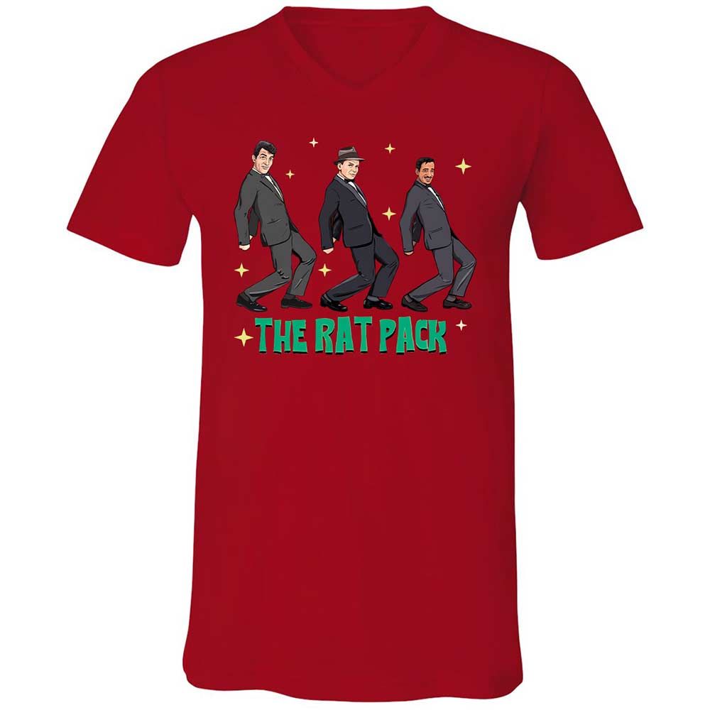 Unisex V-Neck T-Shirt - D1TZUHTJ - Red - 5