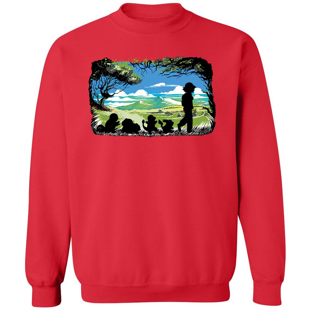 Classic Unisex Sweatshirt - C3Y9D6QF - Red - 5