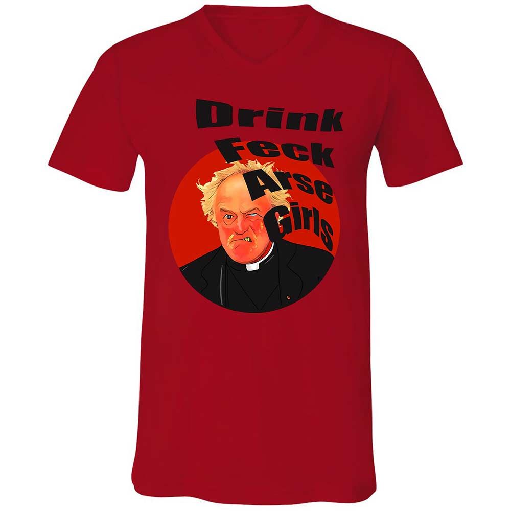 Unisex V-Neck T-Shirt - HTFWXHSP - Red - 5