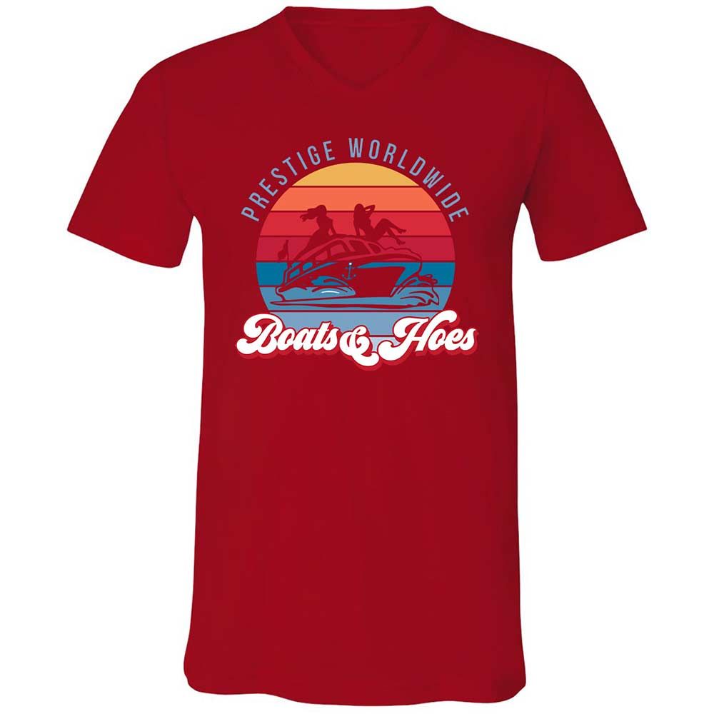 Unisex V-Neck T-Shirt - XWS4Z1VS - Red - 5
