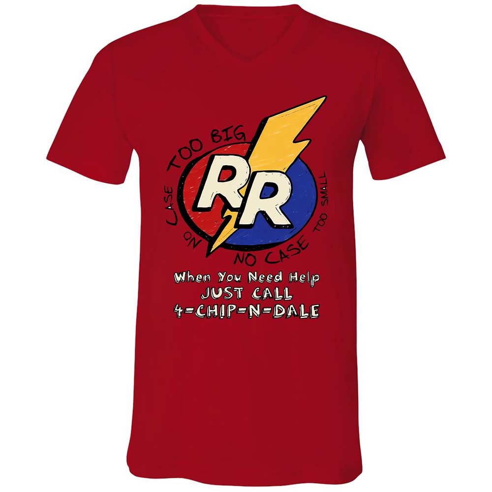 Unisex V-Neck T-Shirt - ABFAP6XQ - Red - 5