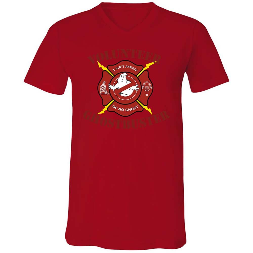 Unisex V-Neck T-Shirt - 4DHMVYJT - Red - 5