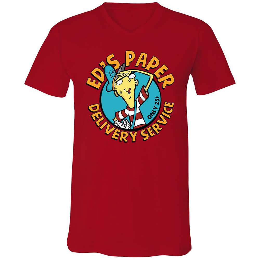 Unisex V-Neck T-Shirt - M6CTV62E - Red - 5