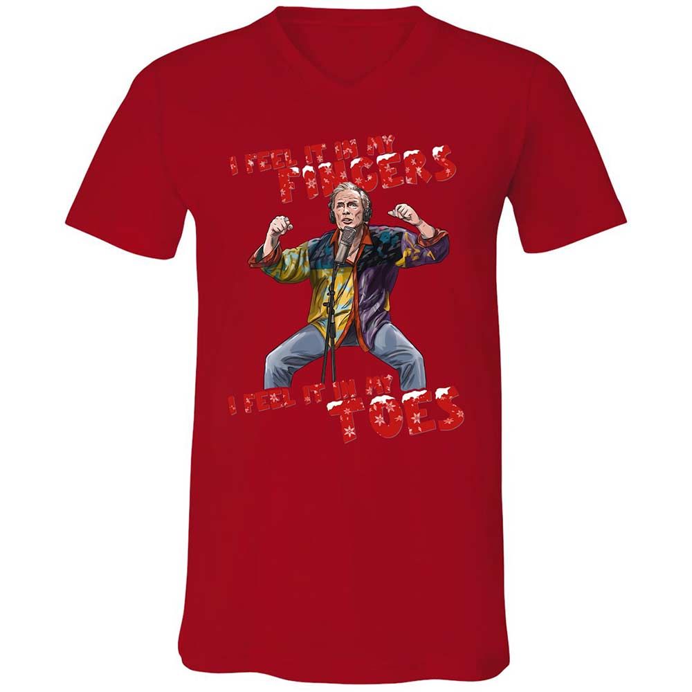 Unisex V-Neck T-Shirt - W4VNK4HC - Red - 5