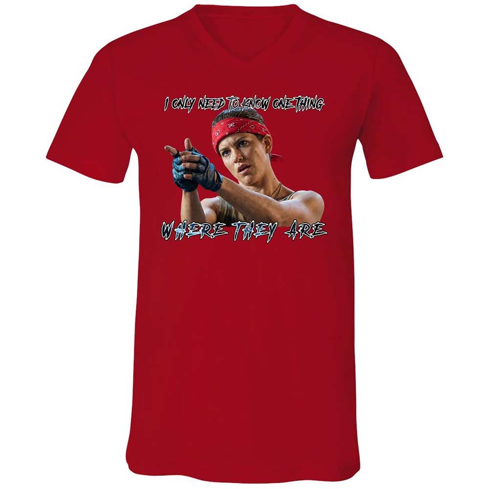 Unisex V-Neck T-Shirt - HF3YK7CA - Red - 5