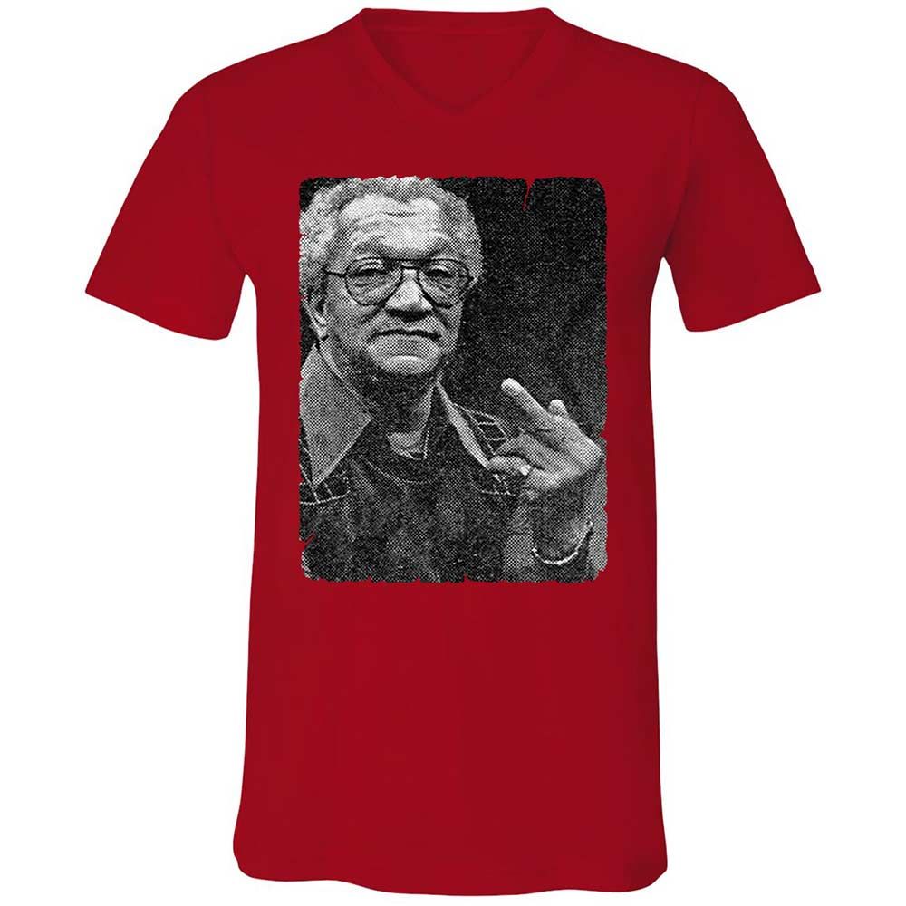 Unisex V-Neck T-Shirt - QSYYE7NS - Red - 5