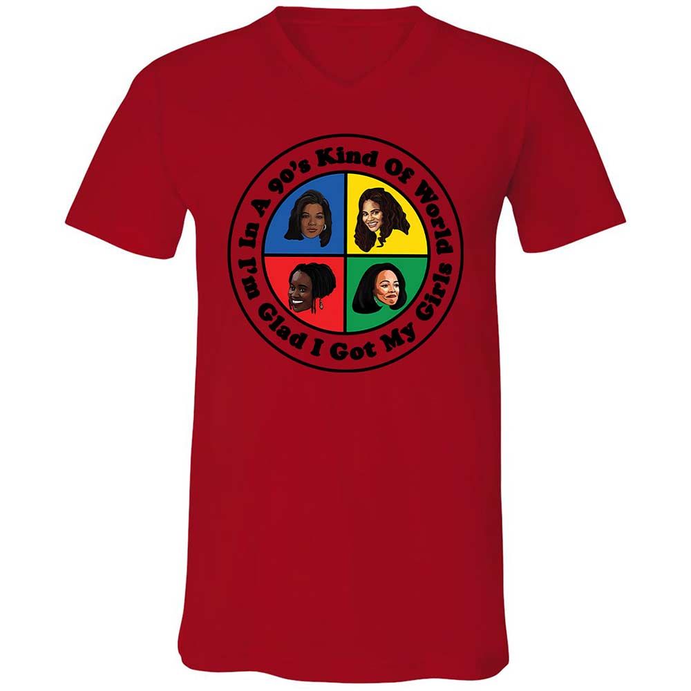 Unisex V-Neck T-Shirt - S46J1YTM - Red - 5