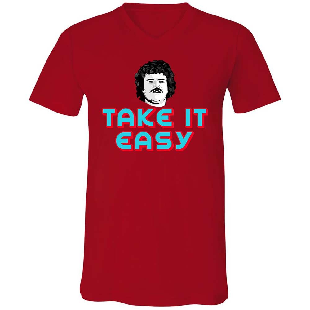 Unisex V-Neck T-Shirt - RJEEG3Y9 - Red - 5